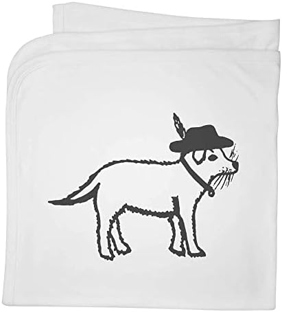 Azeeda 'כלב לובש כובע' שמיכה/צעיף כותנה כותנה