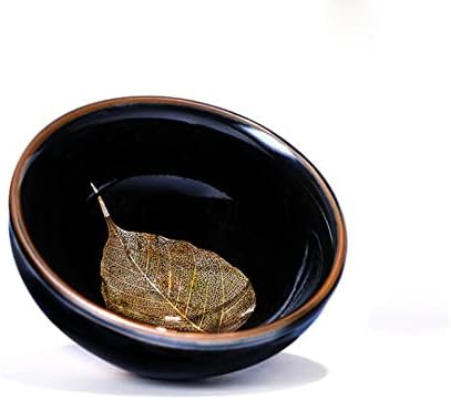 Apingjenz Tenmokus Tea Cofe Cupe Cupe קערה עלה מוזהב קרמיקה Jianzhan 90 מל 3.04oz מלאכה מסורתית