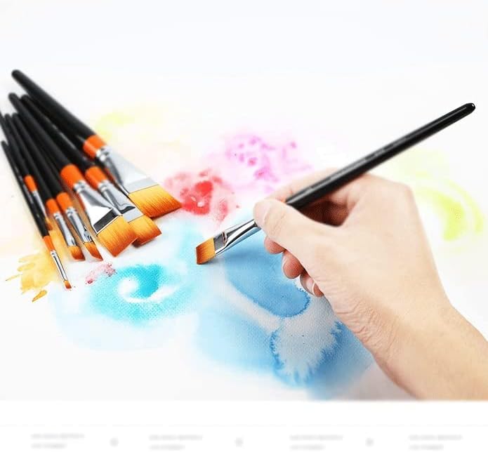 CLGZS שטוח ניילון שמן צבע מברשת אמן סט אקריליק DIY אמן מברשת צבעי מים