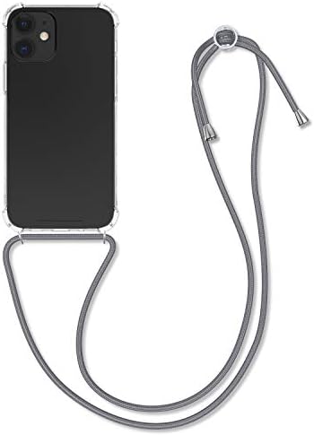 מארז Kwmobile Crossbody תואם למארז Mini של Apple iPhone 12 - כיסוי טלפון TPU ברור עם רצועת