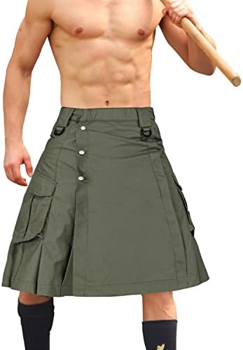Gsggig's גברים לקילט לגברים השירותים טקטיים קילוגרמים לגברים, חצאית גברים סקוטי קילוטים אירית עם