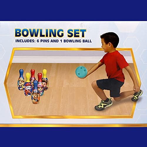 פעילויות משחקים של צעצועי PAW Patrol Toys חבילה לפעוטות, ילדים - 4 PC PAW Bowling Set עם קעקועים, פוסטרים