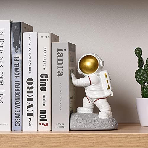 ספרי תפאורה של קקיזי חלל, שרף אסטרונאוט מדף ספרים מסתיים לחדרי ילדים ספר זהב מסתיים ספרים כבדים כיף מחזיק