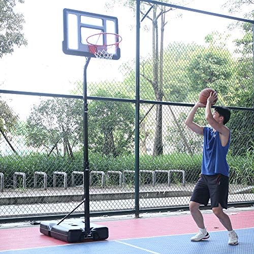 חישוק כדורסל נייד של קטקסון, גובה 7-8. 5 רגל מתכוונן נשלף 34 אינץ ' מערכת קרש גב מקורה עם 2 גלגלים