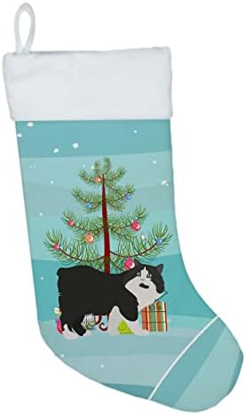 אוצרות קרוליין CK4599CS חתול סימירי גרב חג מולד שמח, אח תלויים גרביים עונת חג המולד עיצוב חג