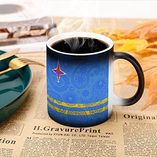 ארובה פייזלי דגל חום שינוי ספל קסם קפה כוס קרמיקה תה כוס אישית מתנה עבור משרד בית נשים גברים 11 עוז