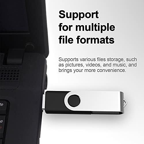 Sxymkj 10pcs USB פלאש כונני USB 2.0 כונני פלאש מקל זיכרון קפל אחסון אגודל כונן עט עיצוב מסתובב שחור