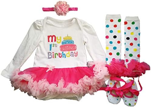 AISHIONY 4 PCS תינוקת יילוד יילוד יום הולדת 1 טוטו תלבושת תלבושת שמלת נסיכה