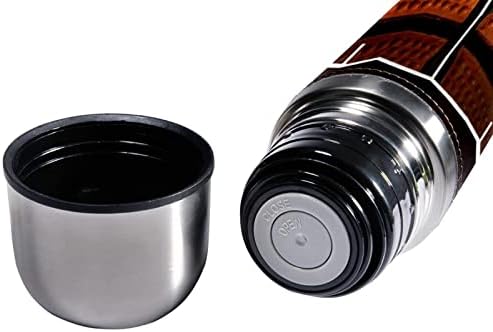 SDFSDFSD 17 גרם ואקום מבודד נירוסטה בקבוק מים ספורט קפה ספל ספל ספל עור אמיתי עטוף BPA בחינם, איור של מגרש כדורסל