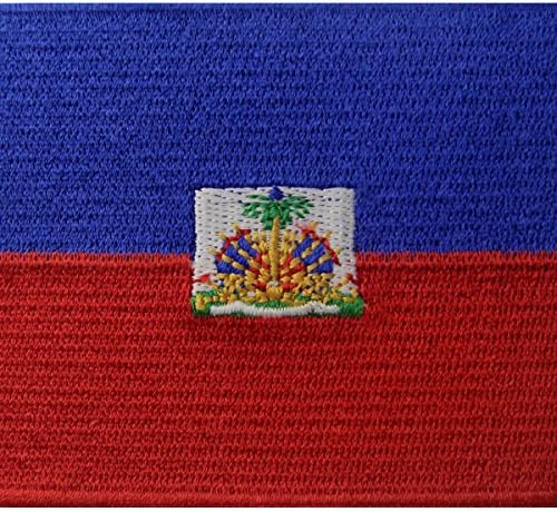 דגל האיטי טלאי רקום ברזל האיטי על תפור על הסמל הלאומי