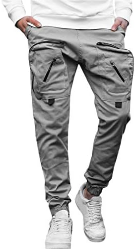 מכנסי מטען לגברים אנגונוול רזים מכנסיים מכנסיים מכנסיים מכנסי טרנינג עם מכנסי כיסים
