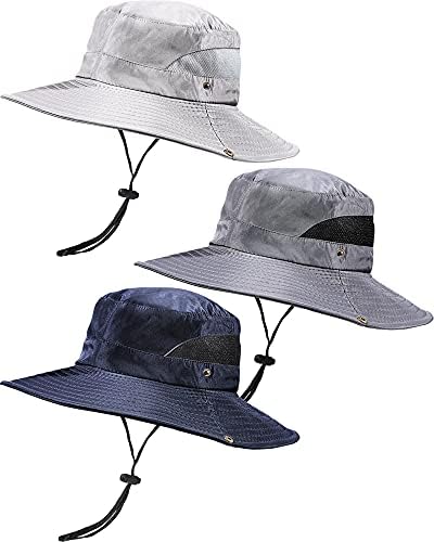 3 חלקים כובע דיג כובע דיג נושם כובעי דלי קאם דלי קאם עם הגנת שמש כובעי רשת חיצוניים לדיג נסיעות לגברים