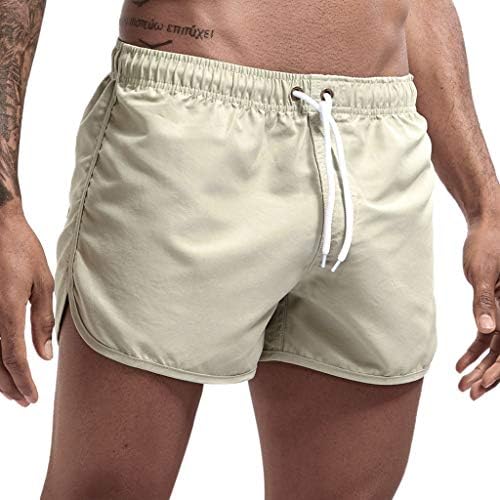 מכנסיים קצרים מזדמנים של יאנגי גברים מקצרים בקיץ המותניים המותניים המותניים הקצרים מכנסי כושר אתלטים עם כיסים