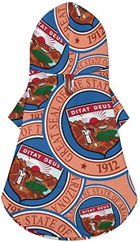 דגל מדינת אריזונה חותם חותם מחמד קפוצ'ון חורף סווטשירט ברדס עם כובע לחתול כלבים תלבושת גור כלב מתנה