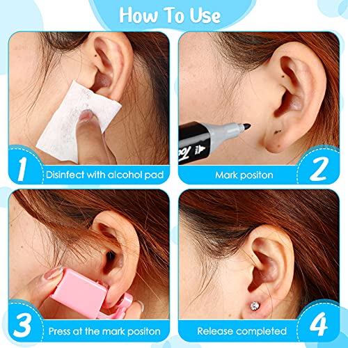 מאדר 8 חתיכות עצמי אוזן פירסינג כלי חד פעמי ערכת בטיחות נייד אוזן האף עכבר פירסינג כלים עם