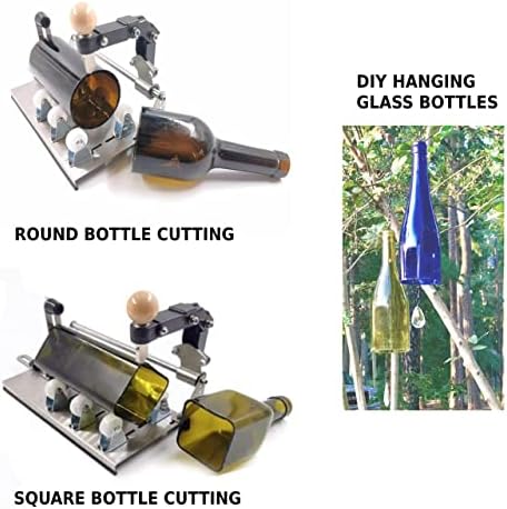 חותך בקבוקי זכוכית, ערכת כלי חיתוך בקבוקי DIY לבקבוקי זכוכית עגולים ומרובעים