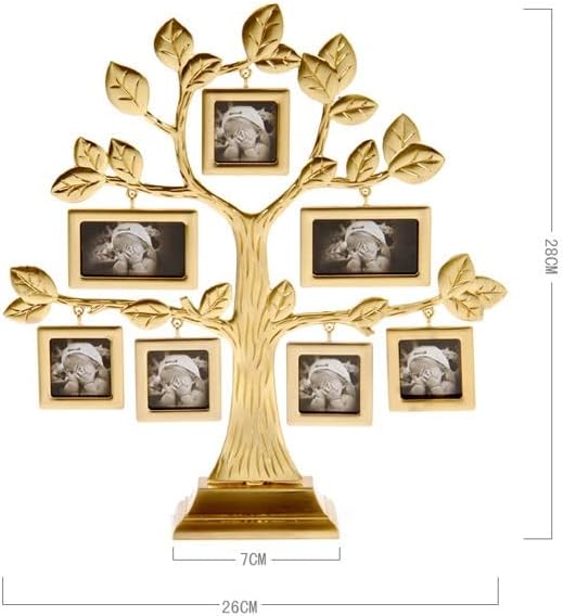 מסגרת צילום סגסוגת אבץ של Doubao מסגרת עץ משפחה מסגרת צילום מסגרת עץ מתכת מלאכות עם 7 מסגרות תמונה תלויות