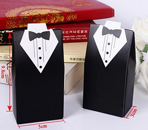 RBENXIA סיטונאי מעדיפים לחתונה מסיבת חתונה קופסאות טובות קופסאות טוקסידו יצירתי קופסת מתנה של חתן כלה