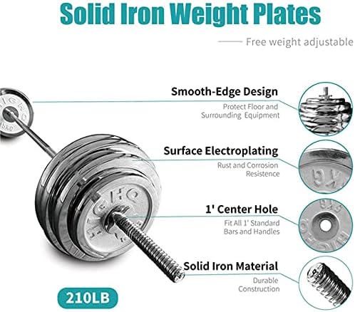 Sanlove מתכוונן ברזל יצוק משקולת לברון לגברים, 200 קילוגרם ביתי ברד משקלון