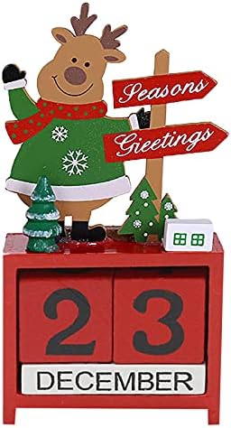 שולחן כתיבה קרוב קלאוס מעץ משרד בעבודת יד לחג המולד של סנטה קישוט לוח השנה הקבוע לוח השנה הקבוע רטרו שלג