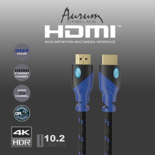 Aurum Ultra Series כבל HDMI במהירות גבוהה עם Ethernet - קלוע 20 רגל HDMI כבלים מאריך תומך בתלת מימד