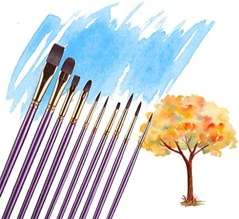 Lhllhl 10 יחידות/סט עט צבעי עט צבע מברשת צבע ניילון סגול מברשות צבע שיער