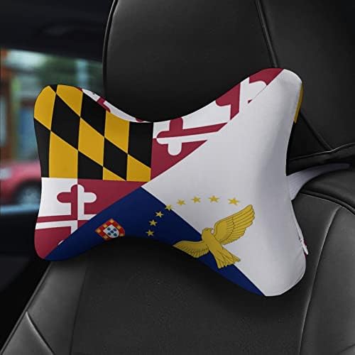 מרילנד אוזורי דגל מכונית כרית צוואר של 2 כרית משענת ראש אוטומטית בצורת עצם