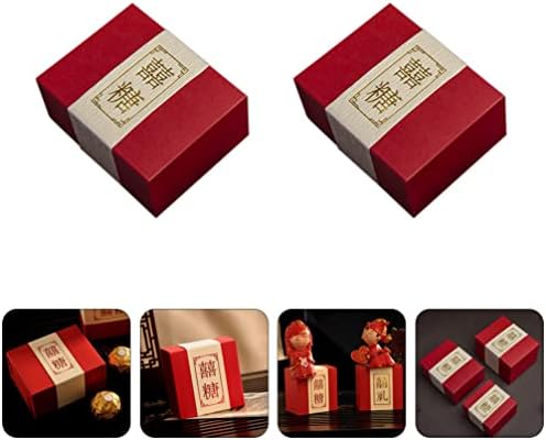 קופסאות מתנה לשוקולד Bootoyard קופסאות חתונה קופסת קנדי ​​מקרים שוקולד: 15 יחידות קופסת סוכר אדום סינית