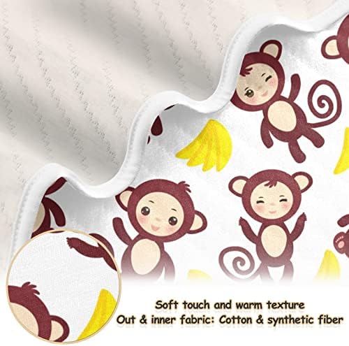 בננות קוף שמיכות לתינוקות לבנים שמיכות פעוטות סופר רכות סופר רכות לבנות שמיכת עריסה קלה שמיכה לזרוק שמיכה לתעריסת