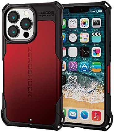 Elecom pm-A21czerord iPhone 13 Pro/Hybrid Case, Zeroshock, Red