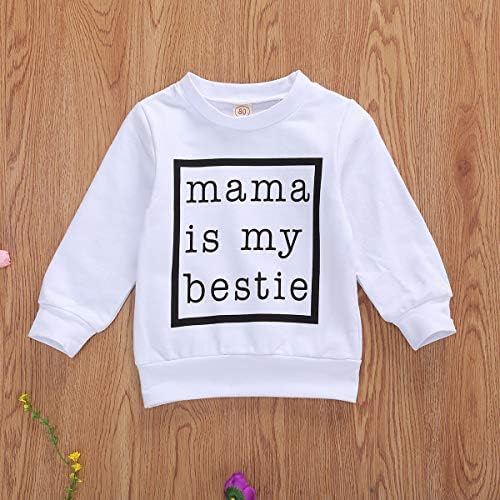 אמא של תינוקות אמא היא סוודר הדפס של Bestie שלי חולצות שרוול ארוך סוודר בגדי חורף בסתיו עליון