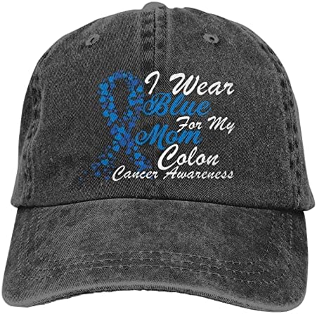 Zsixjnb כובע מודעות לסרטן המעי הגס אני לובש כחול לאמא שלי מתנת כובע גולף נשים