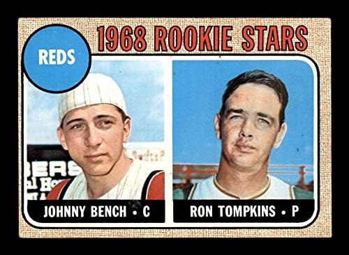 247 ג'וני ספסל/רון טומפקינס רוקי כוכבים HOF - 1968 כרטיסי בייסבול טופפס מדורגים VGEX - קלפי וינטג 'חתימה