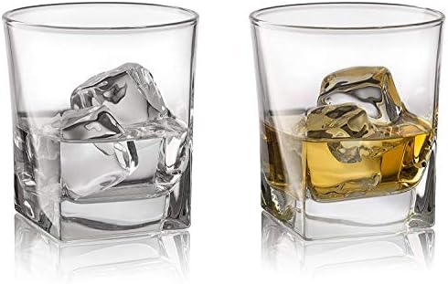 זכוכית וויסקי מיושנת כפולה עם אבני גרניט מצמררות - 10 אונקיות סלעי בסיס כבדים כוסות ברבר למשקאות