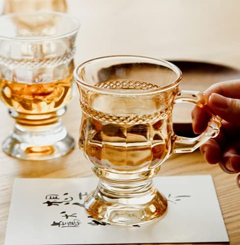 כוס כוס זכוכית שקופה של Dodouna עם כף רכבת בעבודת יד כוס כוס כוס יין כוס ספל חלב כוסות כוסות כוסות