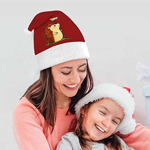 קריקטורה קיפוד חג המולד כובע סנטה כובע עבור יוניסקס מבוגרים נוחות קלאסי חג המולד כובע עבור מסיבת