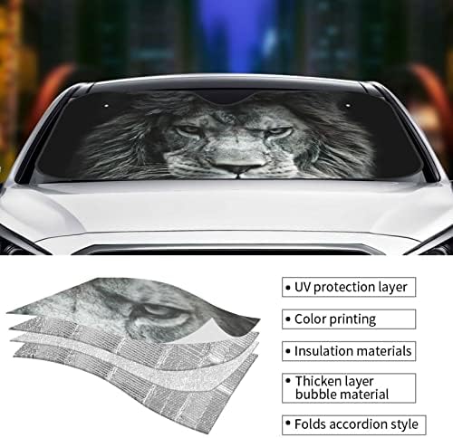 גוון שמש של השמשה הקדמית של מכונית האריות, חלון קדמי רכב סאנשייד מגן מגן למשאית רכבי השטח ביותר