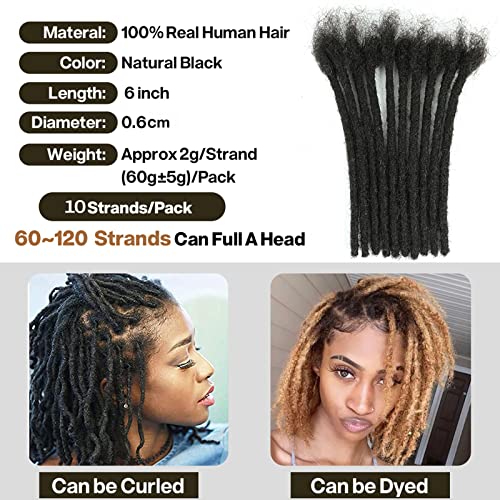6-18 אינץ ראסטות הרחבות שיער טבעי באופן מלא בעבודת יד שיער טבעי ראסטות הרחבות לגבר / נשים לוק תוספות שיער