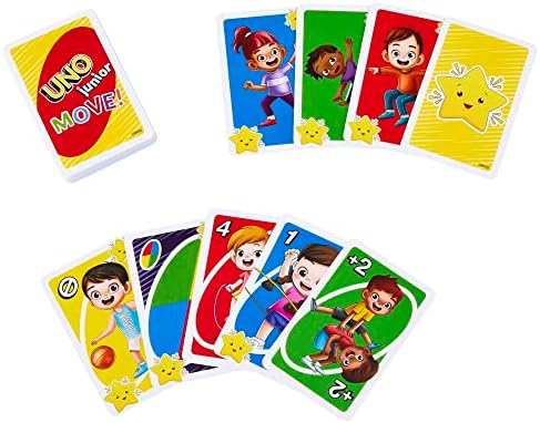 ​מאטל משחקים אונו מהלך זוטר! משחק קלפים לילדים עם משחק פעיל, כללים פשוטים, 3 רמות משחק והתאמה