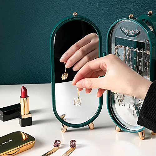 קופסאות תכשיטים מתקפלות תצוגה עגילי טבעות מארגן ארגון תכשיטים נרתיק טיול קטן לנשים תלויות שרשרת תכשיטים קופסא אחסון