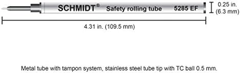 שמידט 5285 בטיחות צינור גלגול מחט נקודת מילוי 0.5 ממ, כדור TC כחול, 2 שלפוחית ​​חבילה