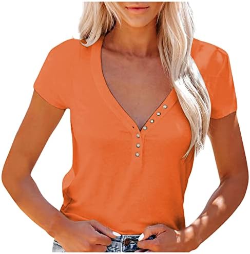 נשים של מוצק צבע כפתור למטה צווארון חולצה קצר שרוול חולצה קיץ מזדמן גדול חולצות אופנה טוניקת חולצות