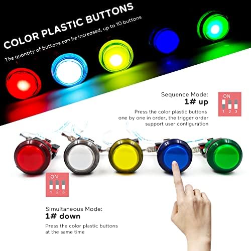 חדר Bearhoho בריחה צבע כפתורי פלסטיק אבזרים בגודל קטן 5 צבעים שונים לחץ על כפתור ברצף או בו זמנית כדי לבטל