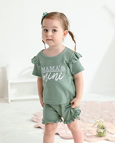 Mioglrie תינוקות תינוקות בגדים פרוע חולקים על גבי פעוטות בנות בגדים לבוש תלבושת לתינוקות לבנות