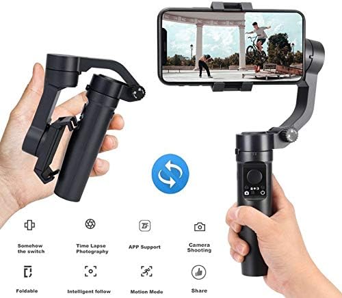 Salmoph Handheld Gimbal Smartphone מתקפל בכיס גימבל בכיס בגודל 3 צירים כף יד Selfie Selfie עבור Xiaomi