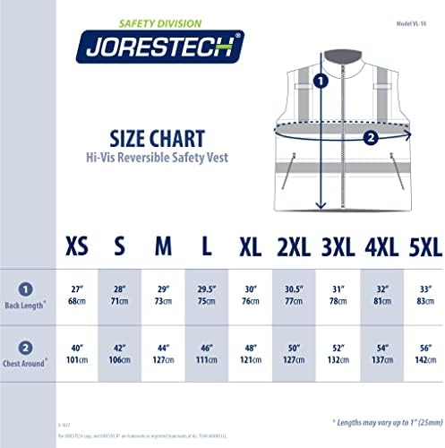 ראות ראות גבוהה של jorestech אפוד בטיחות מבודד הפיך עם ANSI תואם את קלטת הרפלקטיבה