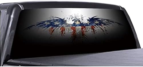 מדבקות משאיות דגל אמריקאיות - מדבקות חלונות אחוריים של נשר למשאיות - מדבקות רכב גרפיות של חלון אחורי