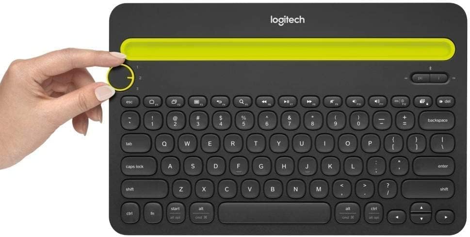 Logitech Bluetooth מקלדת Multi-Device K480 למחשבים. טאבלטים וסמארטפונים. שחור, קומפקטי, חיוג ומתג, מקלדת עמידה