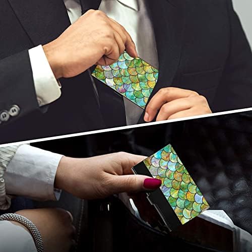 אוגנשטרן כרטיס ביקור מחזיק בציר-בת ים-זנב כרטיס ביקור מנשא דק מתכת כיס כרטיס מקרה