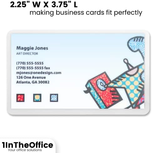 1 שקיות למינציה של כרטיסי ביקור במשרד, שקית למינציה שקופה של 5 מיל-לכרטיס ביקור-גזוז מראש, עמיד בפני לחות,